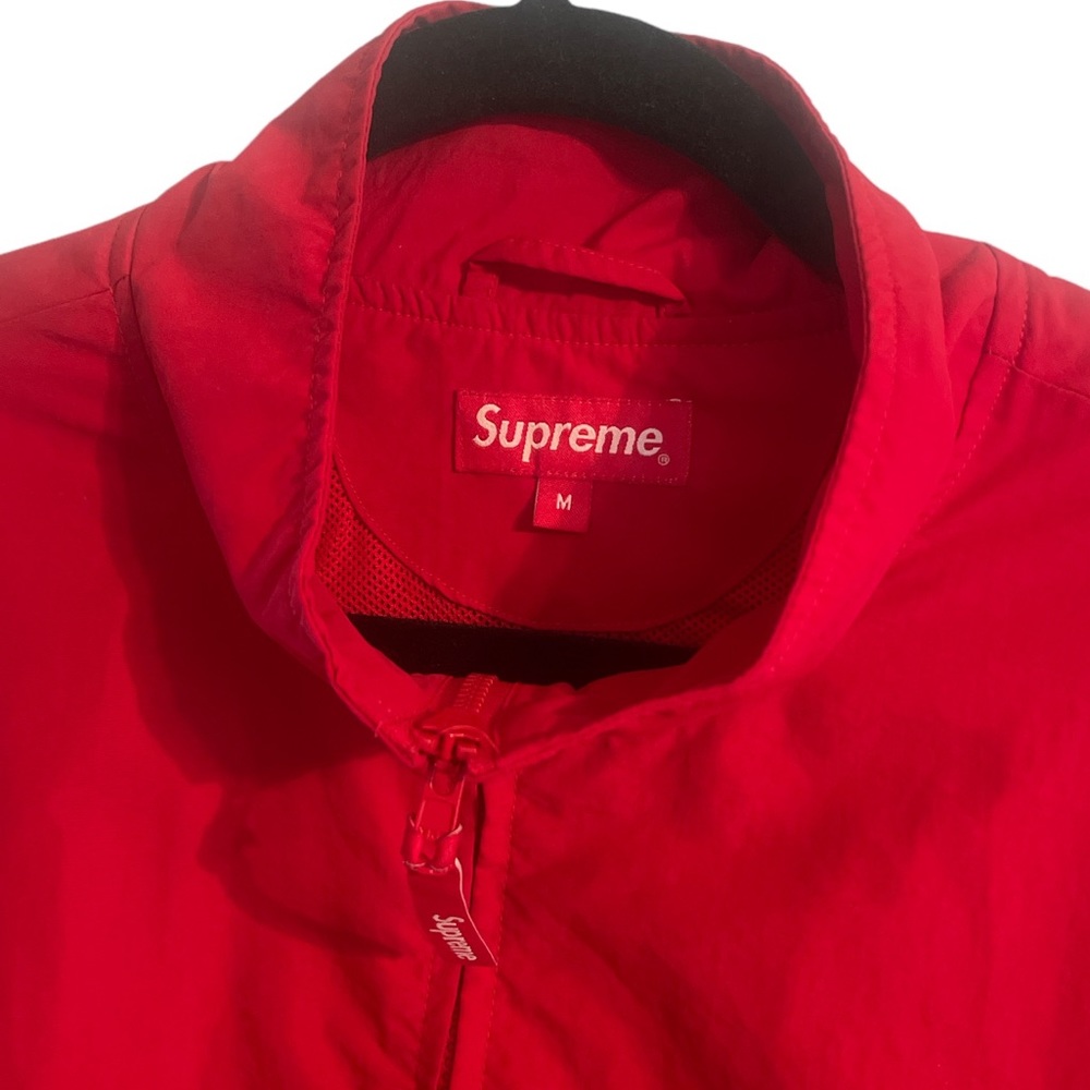 Supreme Slogo/Front Zip/Blouson/Nylon Jacket/L/Nylon/Red/Street Menswear